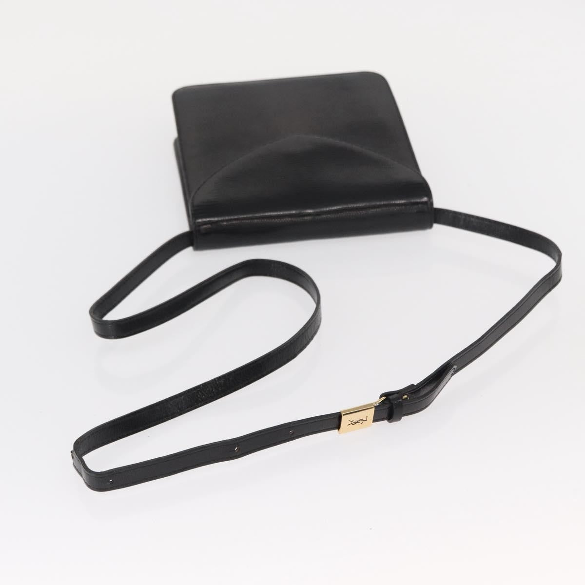 Saint Laurent Vintage Leather Black Leather Shoulder Bag Bag (Pre-Owned)