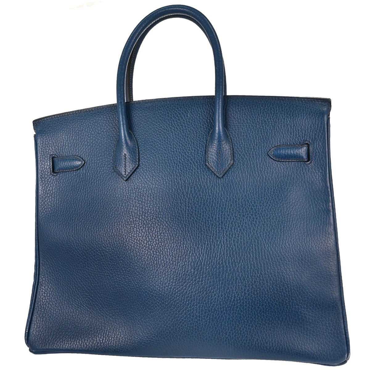 Hermes Birkin Blue Ardennes With Gold Hardware Blue Leather Handbag (Pre-Owned)