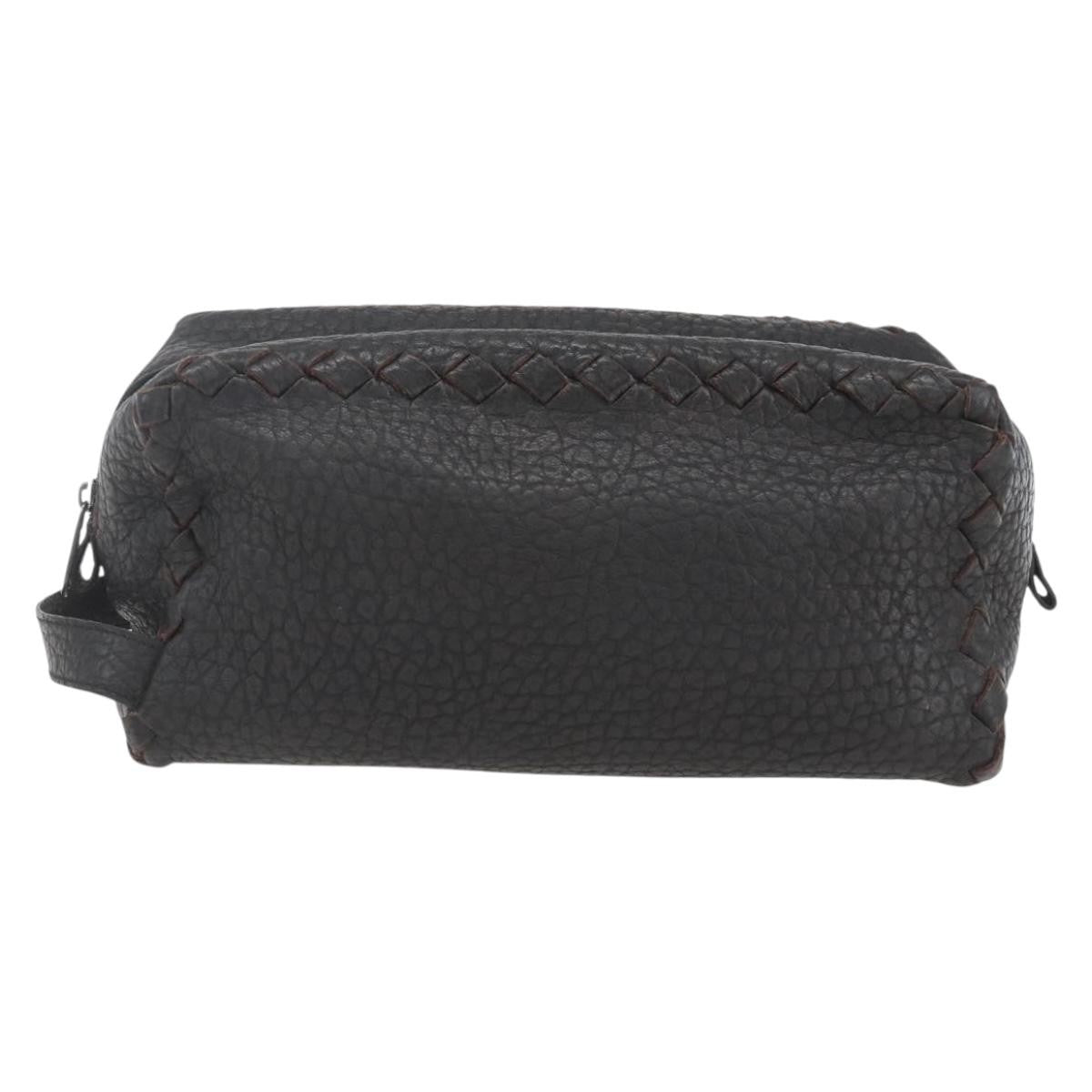 Bottega Veneta Zip Clutch Leather Brown Leather Clutche & Pouche Bag (Pre-Owned)