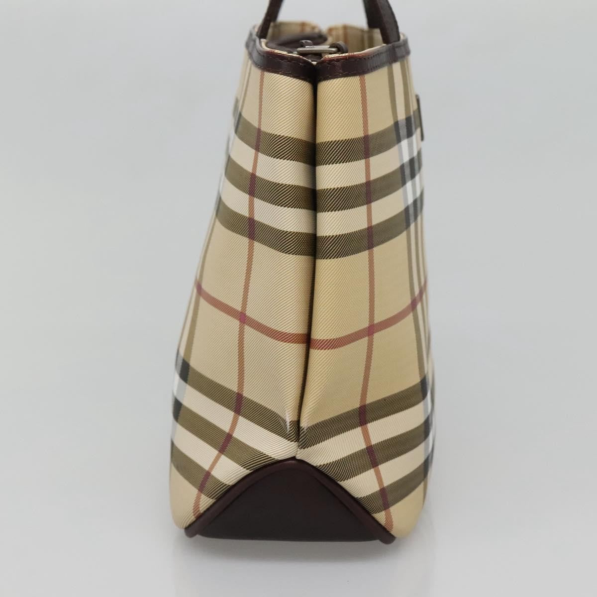 Burberry Nova Check Nova Check Canvas Beige Canvas Handbag (Pre-Owned)