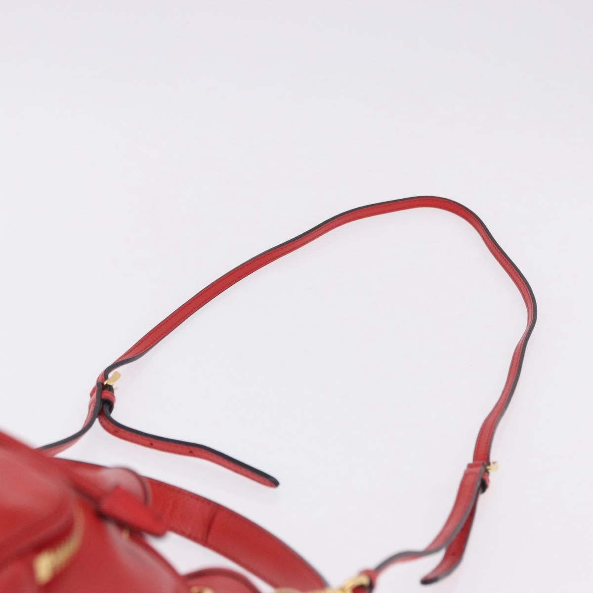 Prada Drawstring Pocket Bucket Soft Calf Red Leather Shoulder Bag Bag (Pre-Owned)