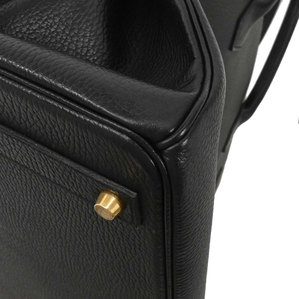 Hermes Birkin Black Ardennes With Gold Hardware Black Leather Handbag (Pre-Owned)