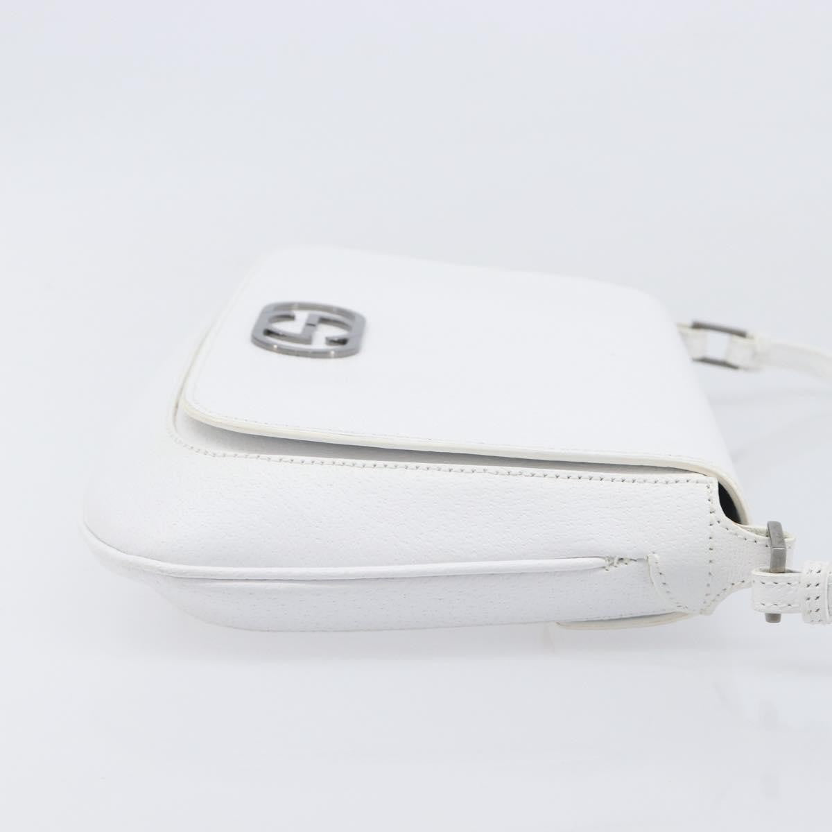 Gucci Shoulder Leather White Leather Shoulder Bag Bag (Pre-Owned)