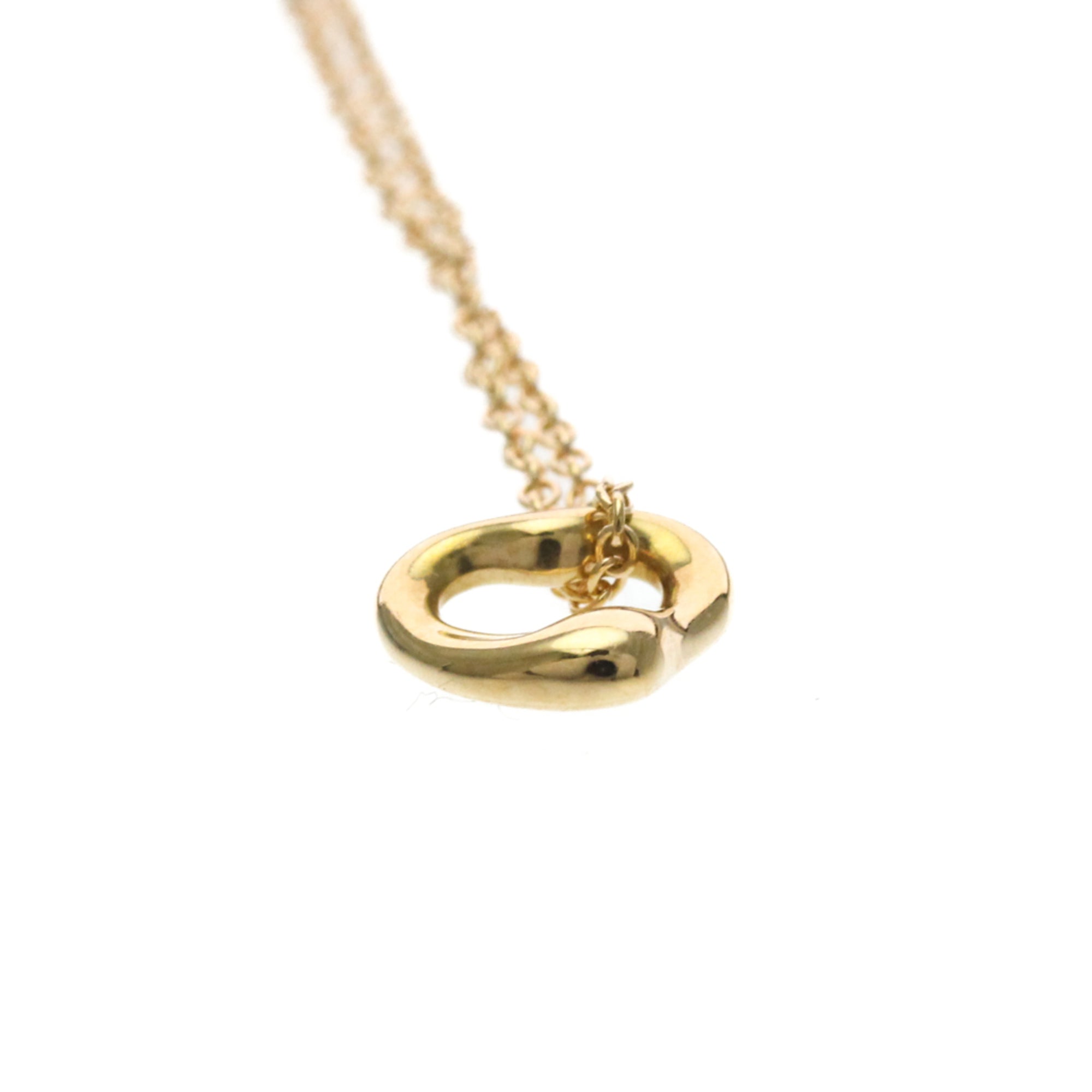 Tiffany & Co. Elsa Peretti Open Heart Pendant 18K Rose Gold Pink Pink_Gold Necklace Jewelry (Pre-Owned)
