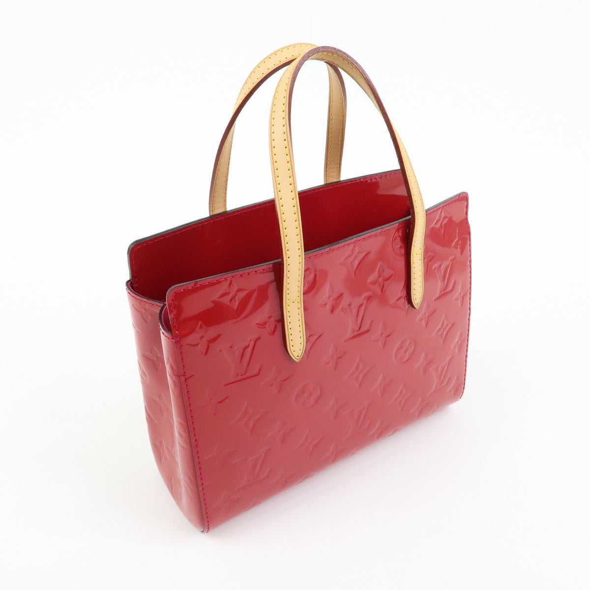 Louis Vuitton Catalina Monogram Vernis Red Patent_Leather Handbag (Pre-Owned)