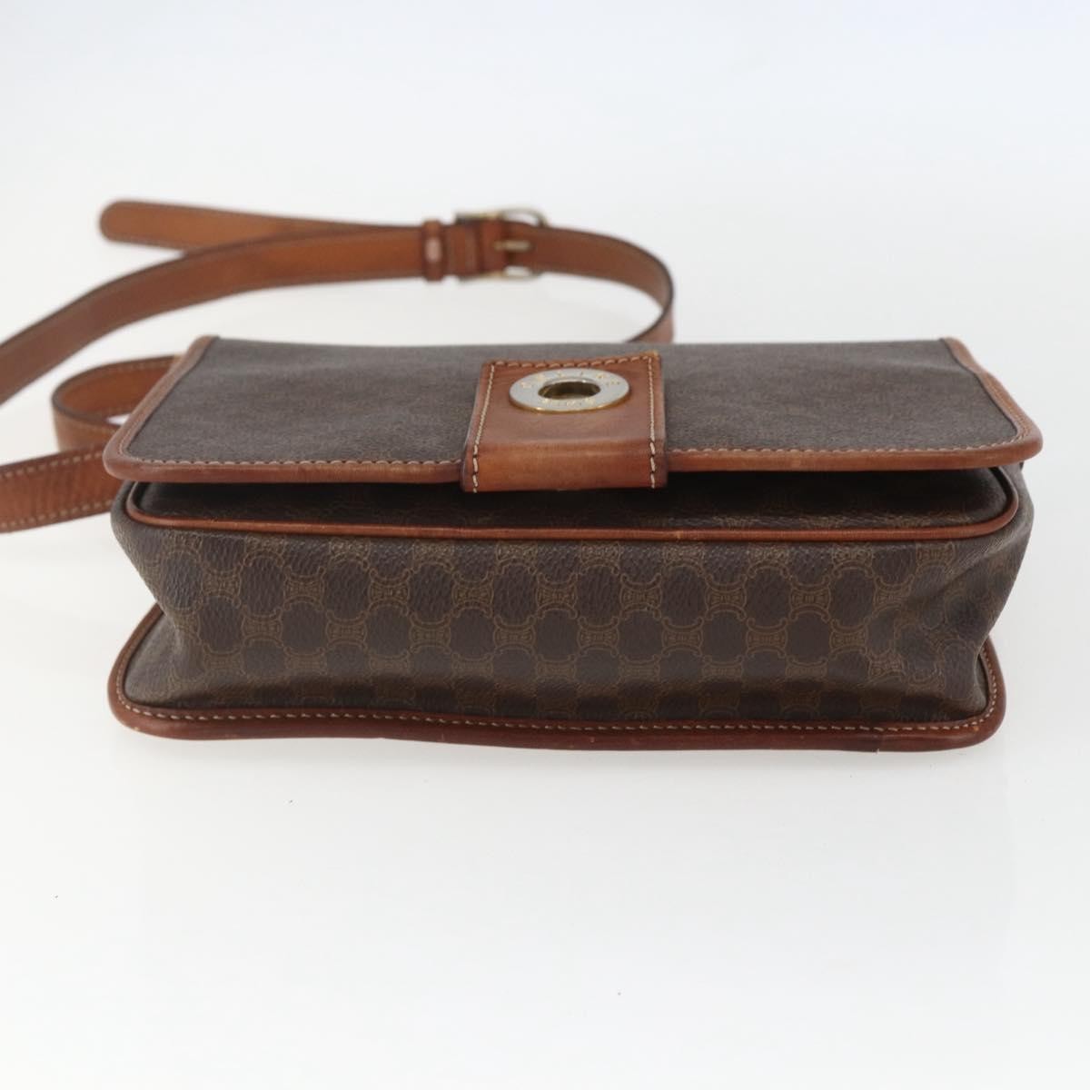 Celine Macadam Shoulder Pvc Leather Brown Pvc Shoulder Bag Bag (Pre-Owned)