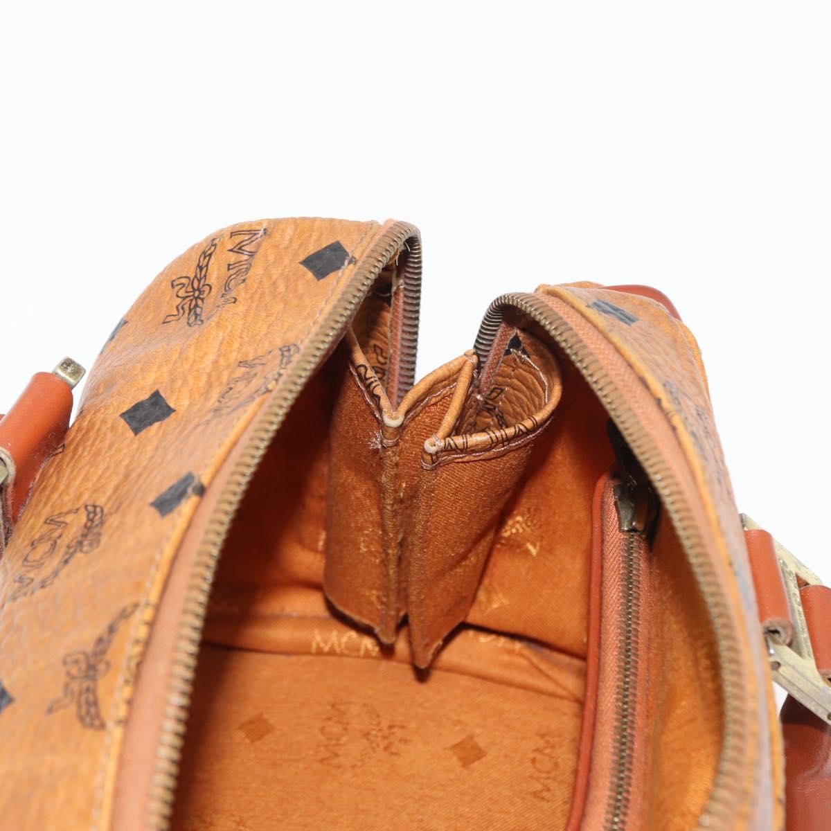 MCM Visetos Logogramme Canvas And Leather Brown Canvas Handbag (Pre-Owned)