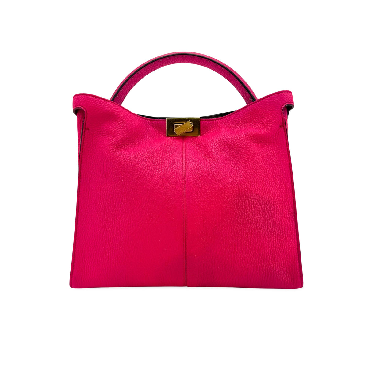 Fendi Selleria Peekaboo Essentially Leather Pink Leather Handbag (Pre-Owned)