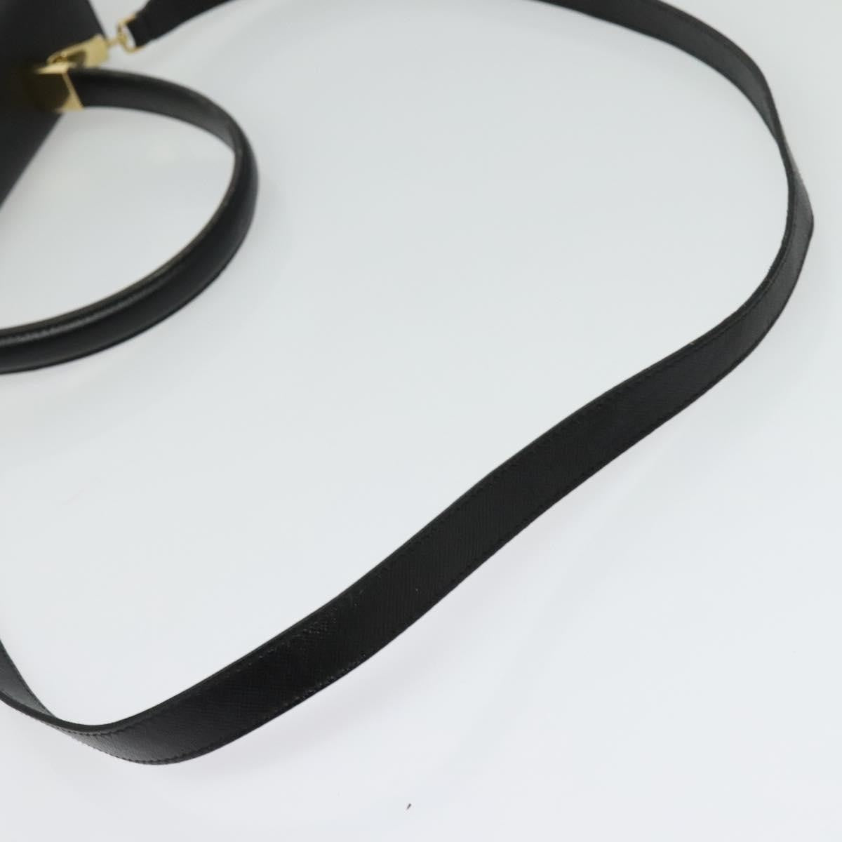 Salvatore Ferragamo Gancini Convertible Top Handle Leather Black Leather Handbag (Pre-Owned)