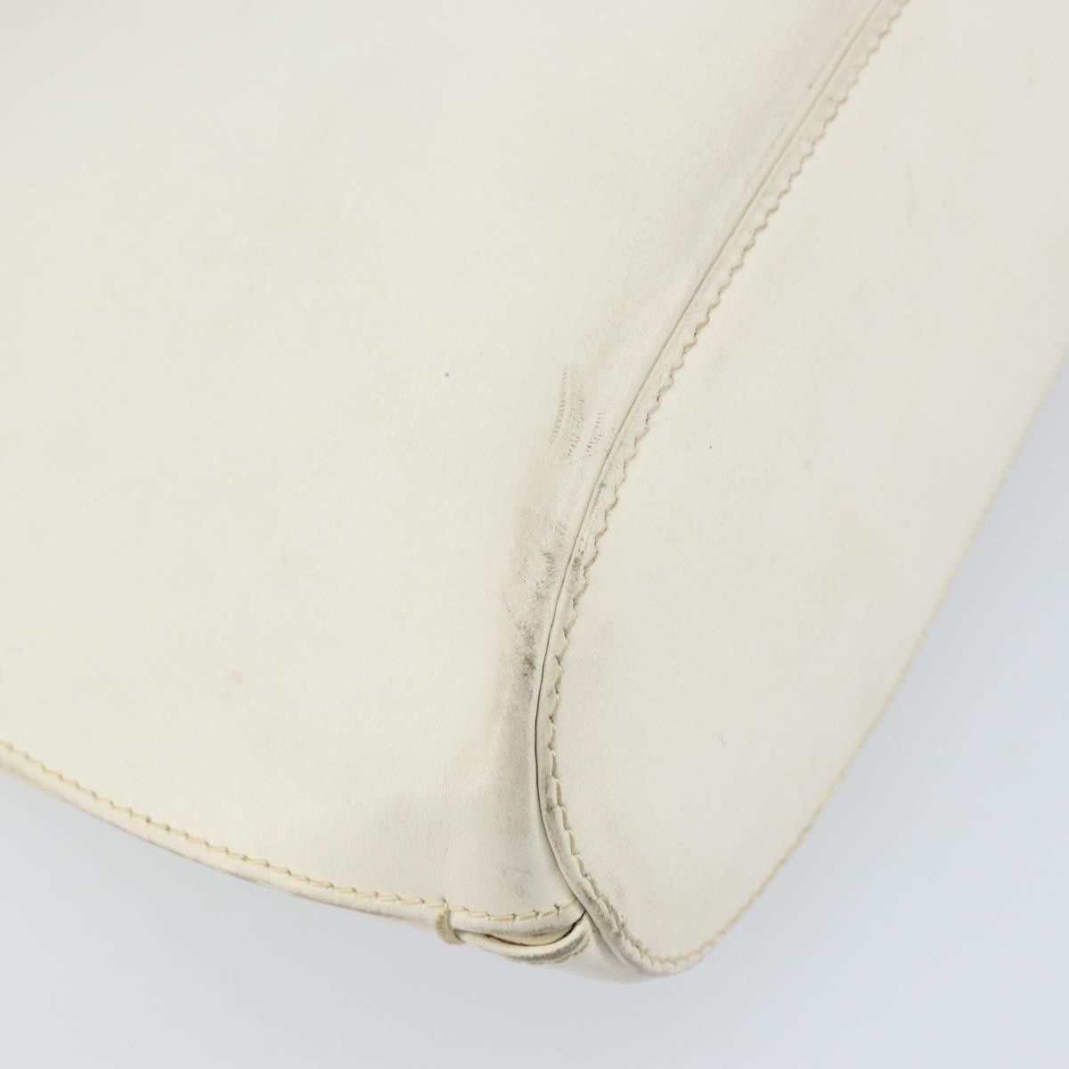 Gucci Vintage Leather White Leather Handbag (Pre-Owned)
