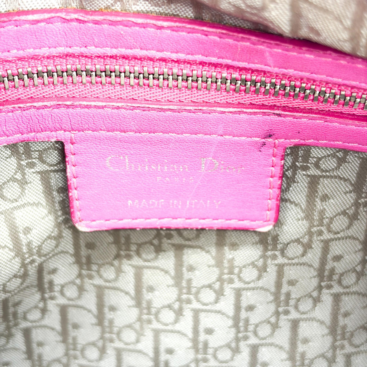Christian Dior Lady Dior Bag Cannage Quilt Lambskin Pink Leather Handbag (Pre-Owned)