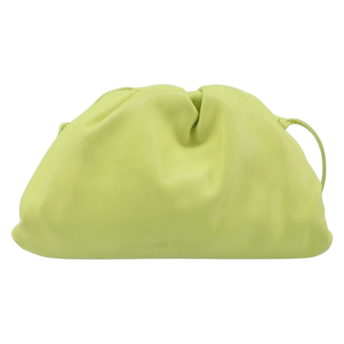 Bottega Veneta The Pouch Coin Purse Leather Green Leather Clutche & Pouche Bag (Pre-Owned)