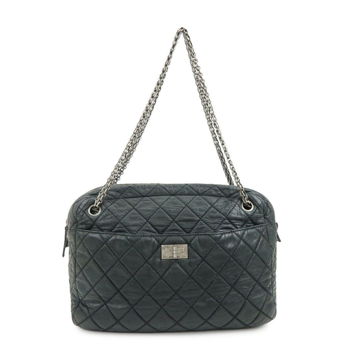 Chanel Shoulder Quilted Leather Black Calfskin Shoulder Bag Bag (Pre-Owned)