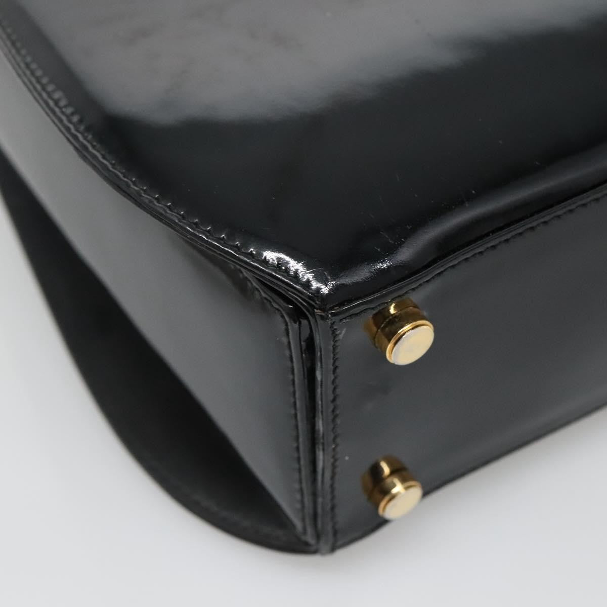 Salvatore Ferragamo Gancini Patent Leather Black Patent_Leather Shoulder Bag Bag (Pre-Owned)