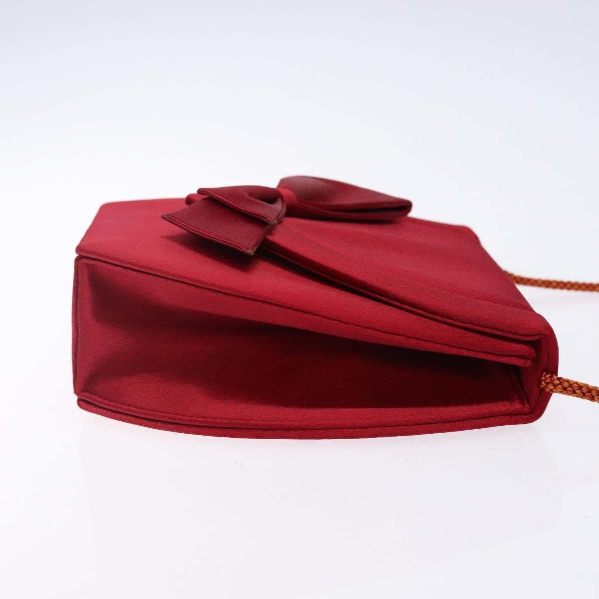 Saint Laurent Vintage Flap Silk Red Satin Clutche & Pouche Bag (Pre-Owned)