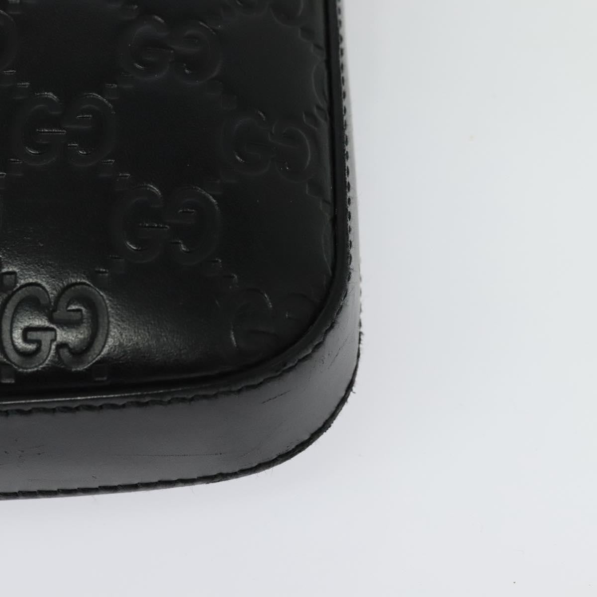Gucci Signature Zip Messenger Guccissima Leather Black Leather Shoulder Bag Bag (Pre-Owned)