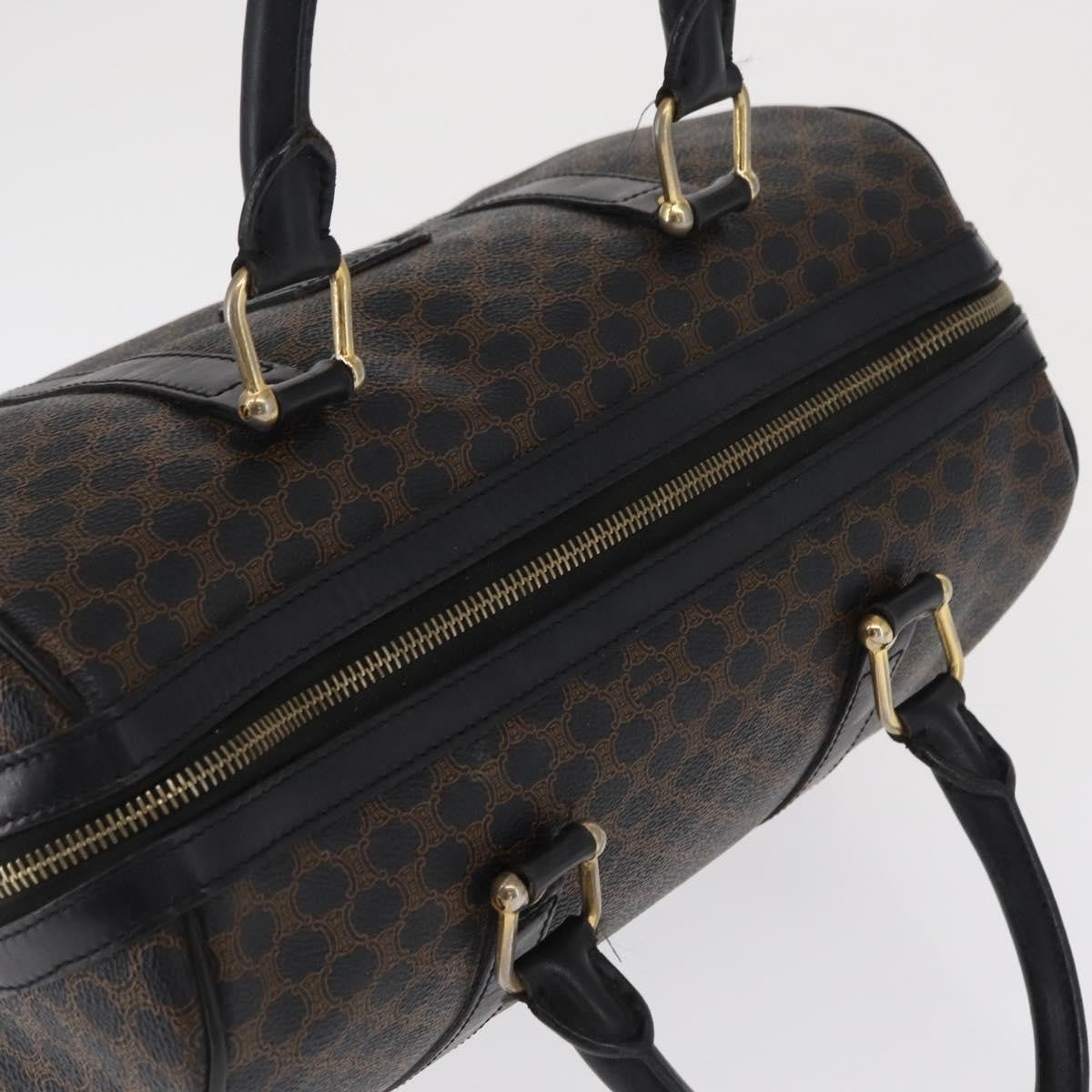Celine Vintage Duffle Macadam Coated Canvas Black Canvas Handbag (Pre-Owned)
