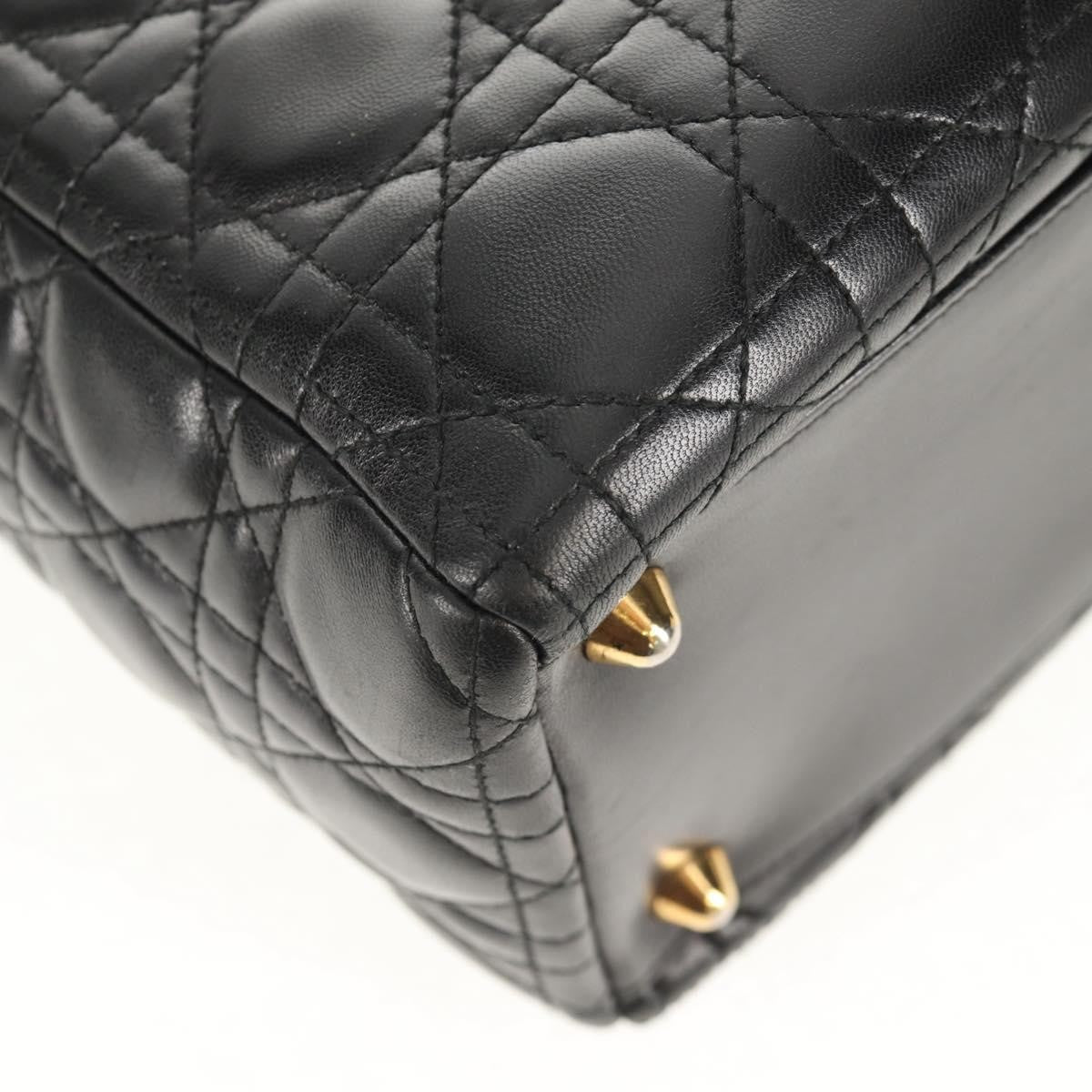 Christian Dior Lady Dior Leather Black Leather Handbag (Pre-Owned)