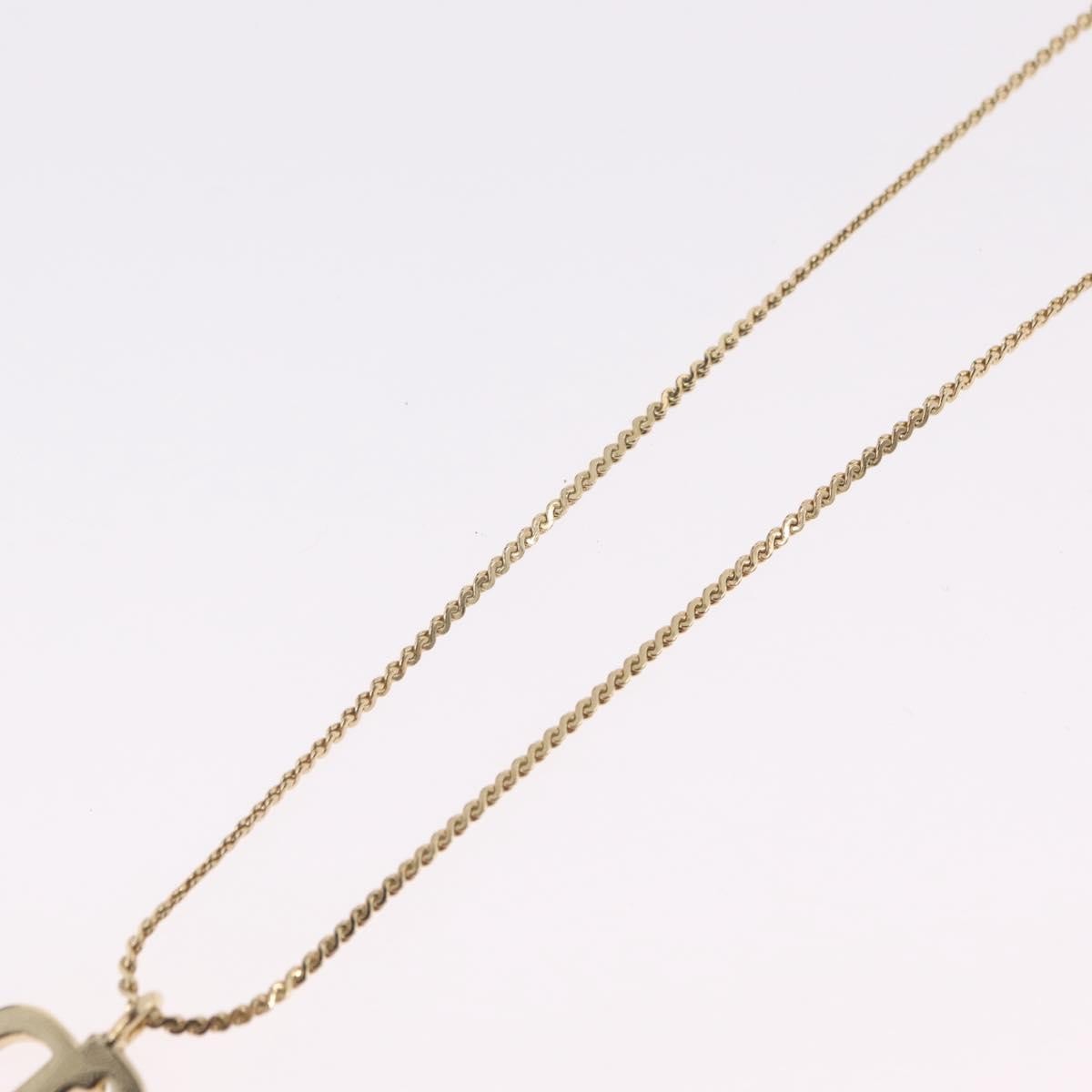 Christian Dior Vintage Cd Pendant Metal Gold Metal Necklace Jewelry (Pre-Owned)