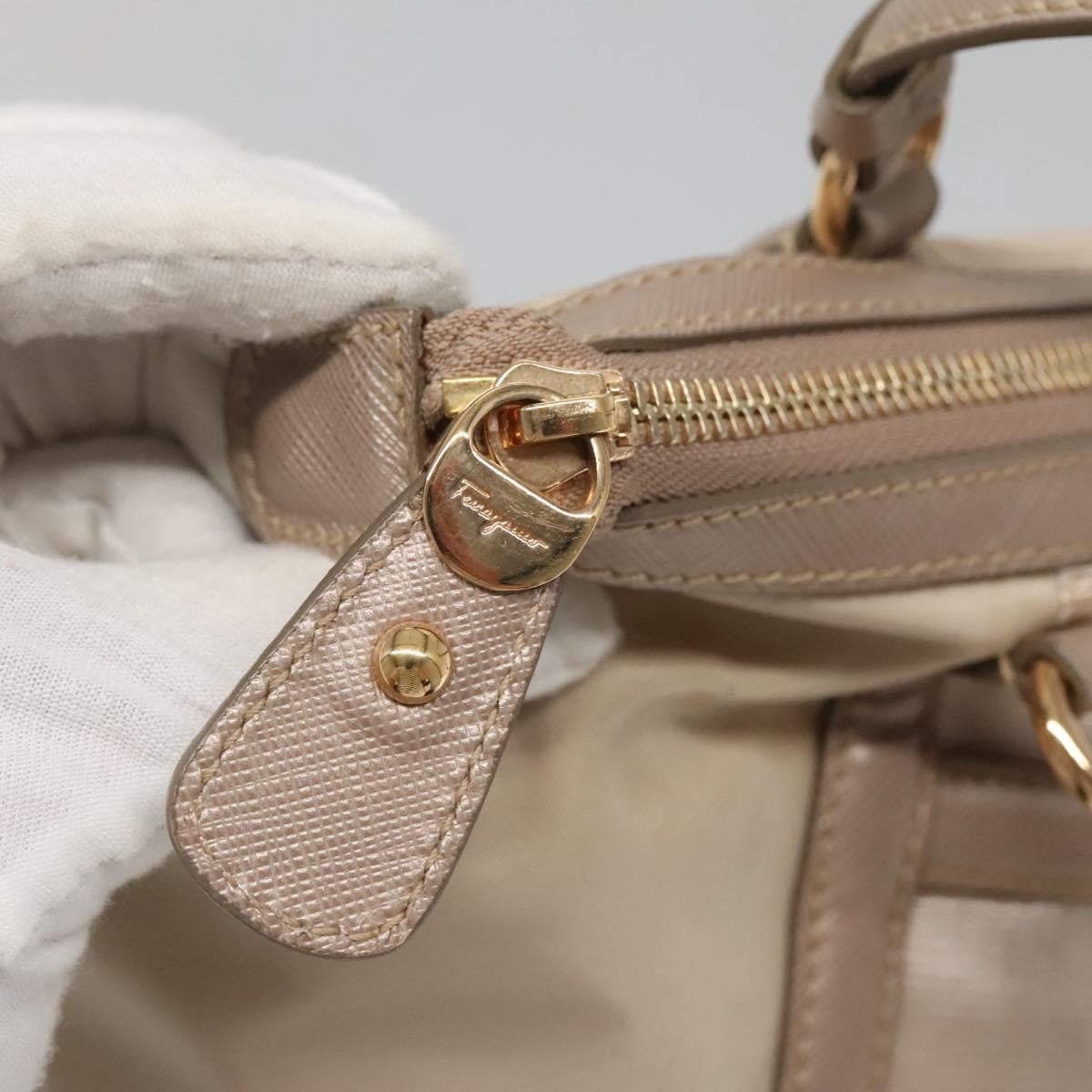 Salvatore Ferragamo Vala Nylon Beige Nylon Handbag (Pre-Owned)
