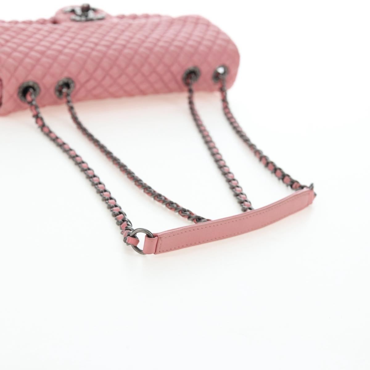 Chanel Flap Shoulder Quilted Lambskin Pink Leather Shoulder Bag Bag (Pre-Owned)