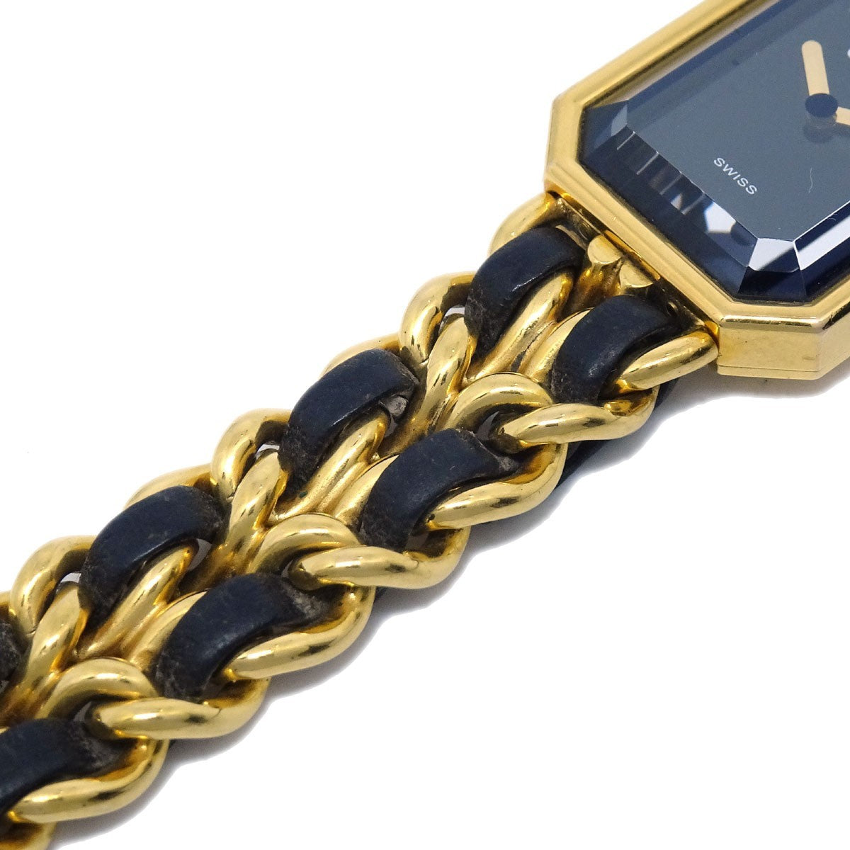 Chanel Premiere Rock Quartz Plated Metal And Leather Watch (Pre-Owned)
