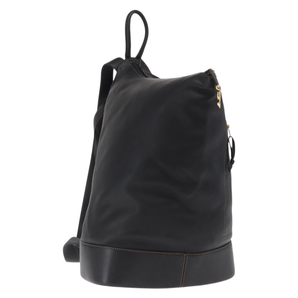 Loewe Anton Leather Black Leather Backpack Bag (Pre-Owned)