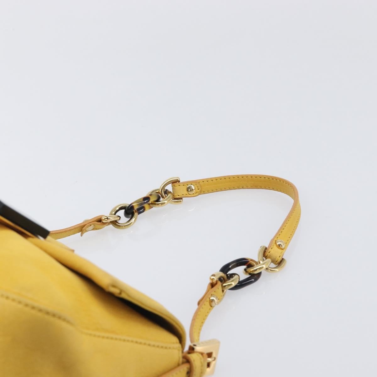 Fendi Fendi Mamma Baguette Monogram Canvas Yellow Leather Handbag (Pre-Owned)