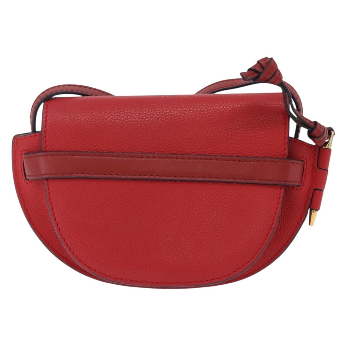 Loewe Metal Gate Leather Red Leather Shoulder Bag Bag (Pre-Owned)