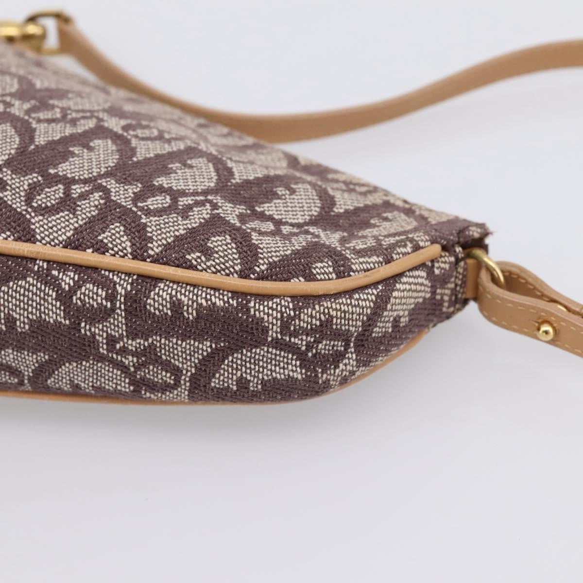Christian Dior Vintage Saddle Bag Canvas Brown Canvas Clutche & Pouche Bag (Pre-Owned)
