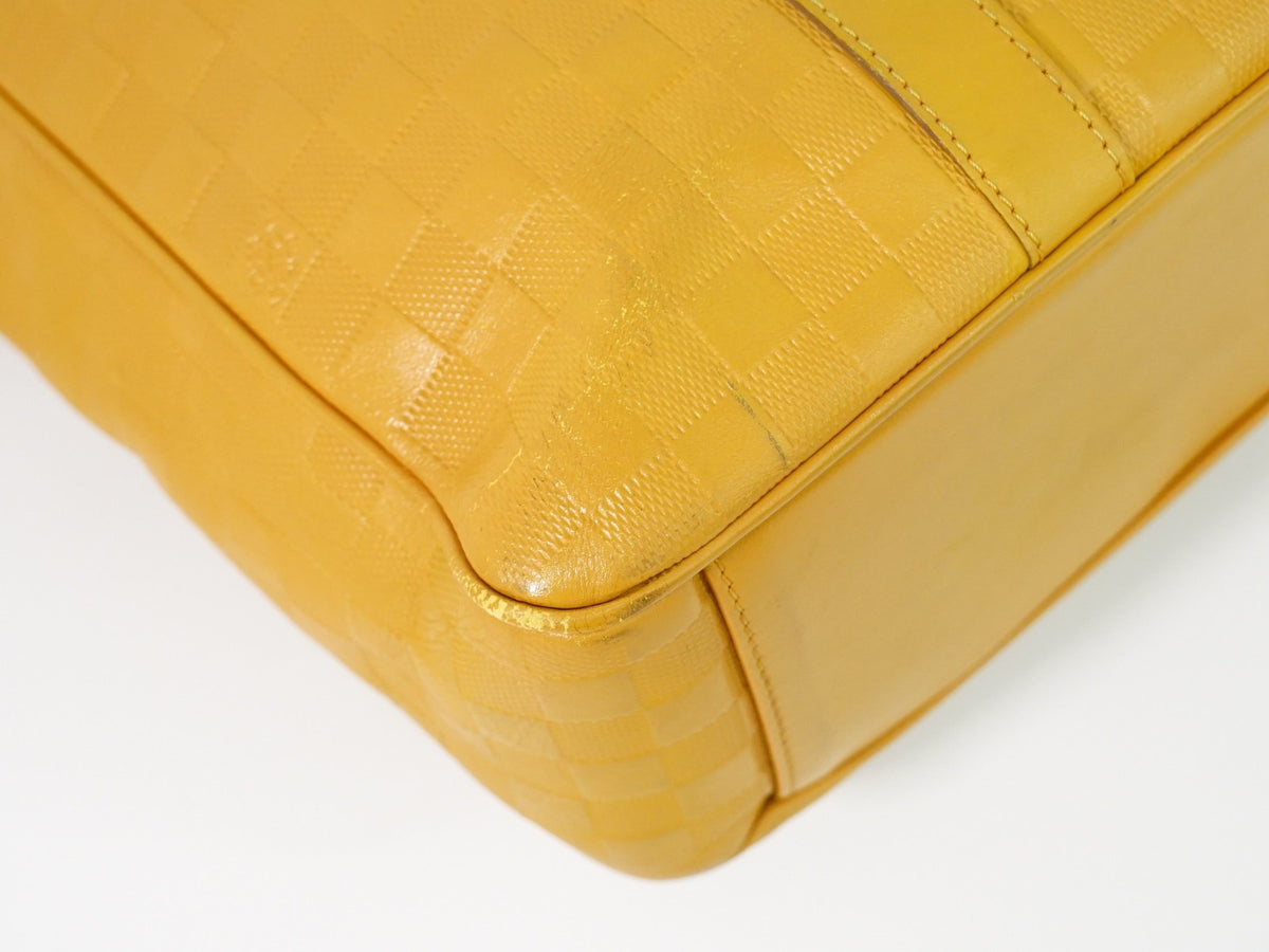 Louis Vuitton Tadao Damier Infini Leather Yellow Leather Handbag (Pre-Owned)