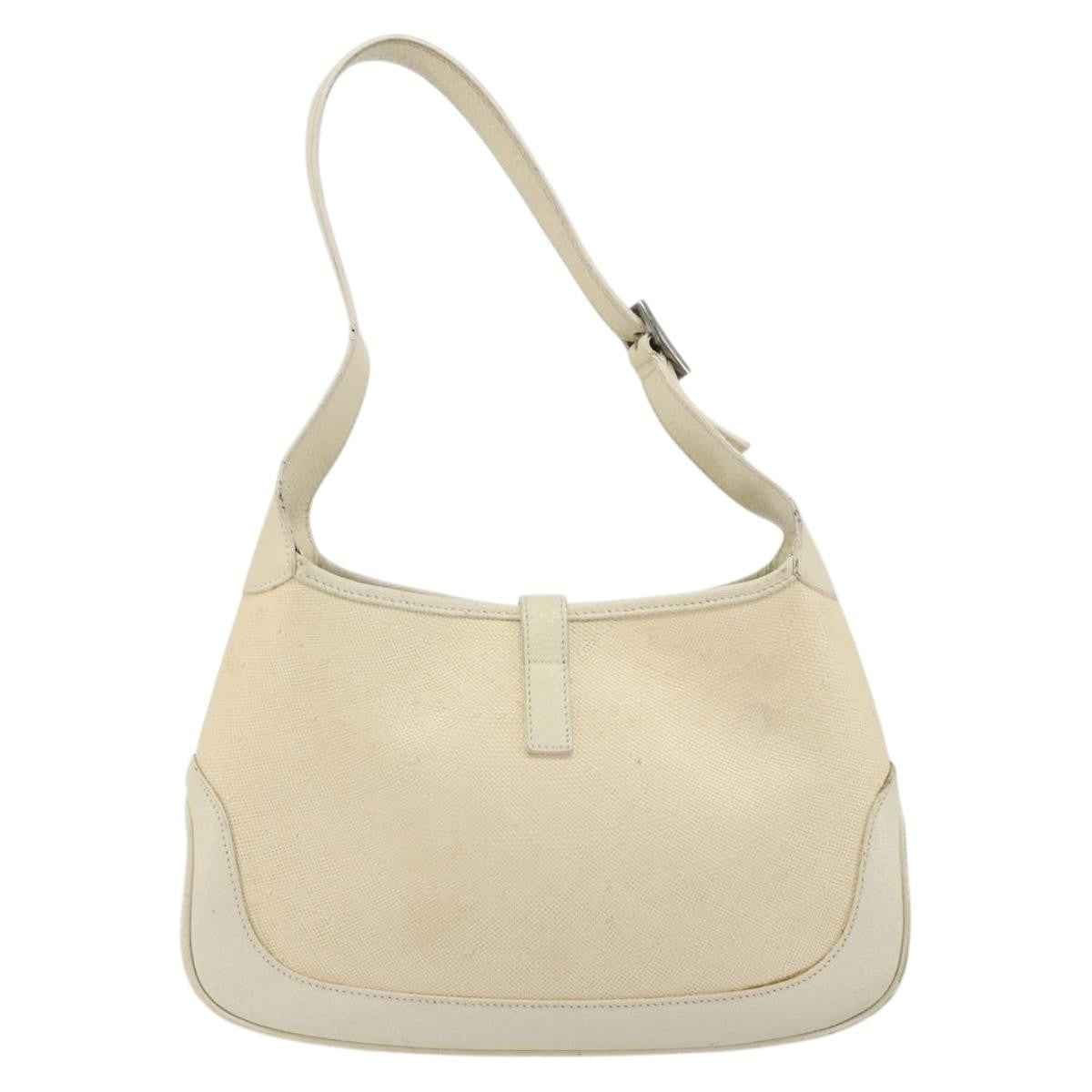 Gucci Vintage Jackie Shoulder Canvas And Leather Beige Canvas Handbag (Pre-Owned)