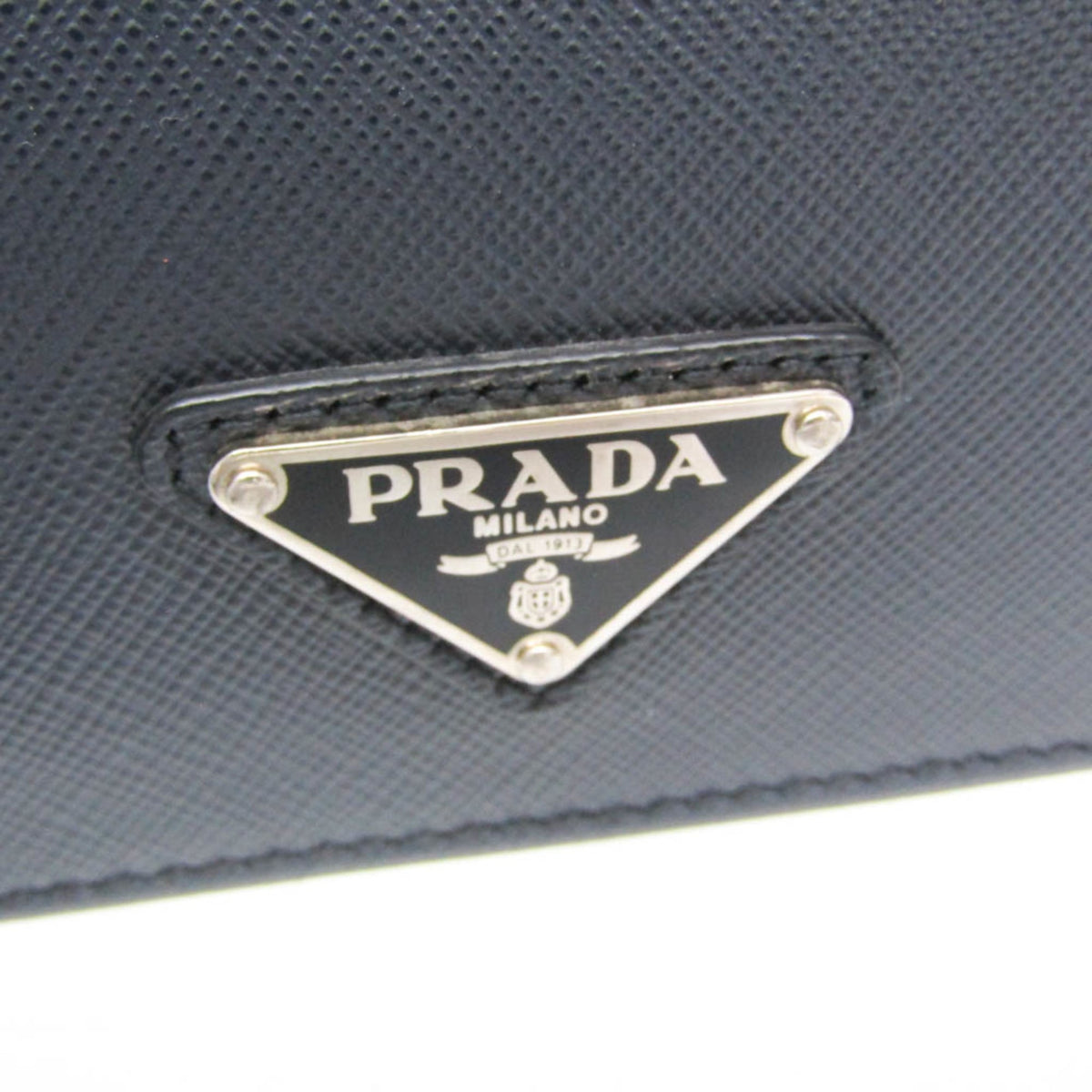 Prada Convertible Travel Saffiano Leather Navy Leather Briefcase Bag (Pre-Owned)