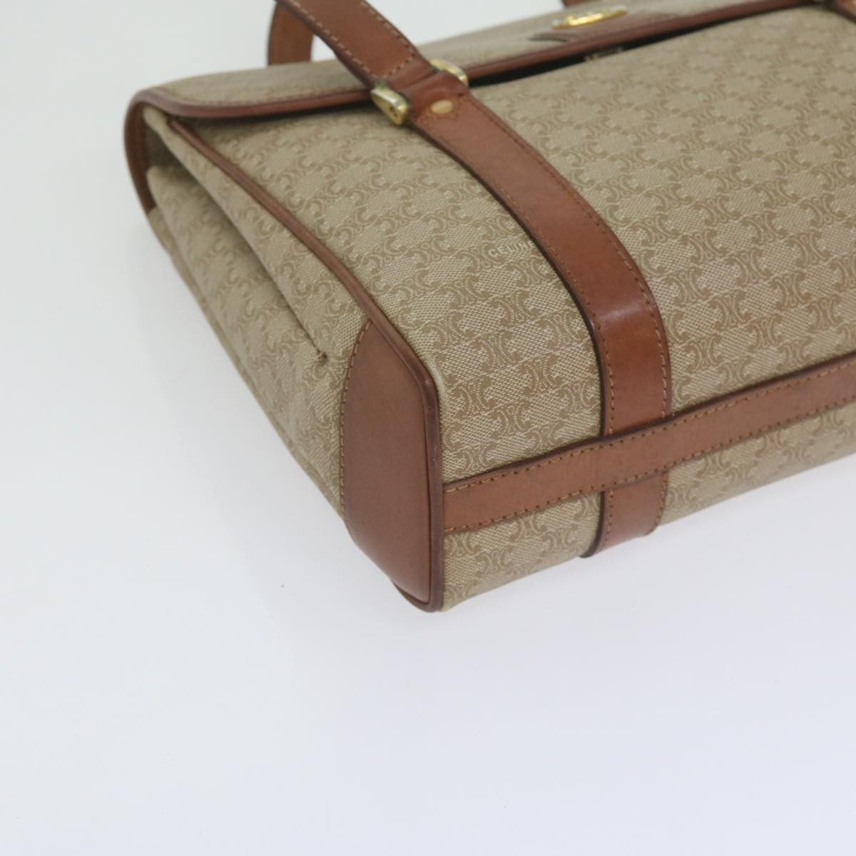 Celine Vintage Macadam Canvas And Leather Beige Canvas Handbag (Pre-Owned)