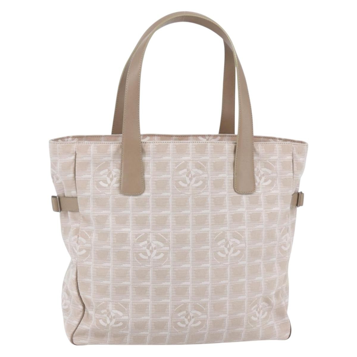Chanel Travel Line Tote Nylon Pink Canvas Bag (Pre-Owned)