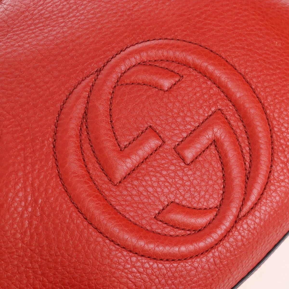 Gucci Soho Convertible Soft Top Handle Leather Orange Leather Handbag (Pre-Owned)