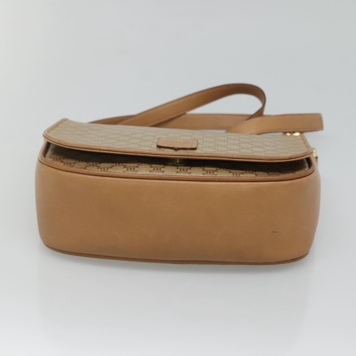 Celine Vintage Macadam Canvas And Leather Beige Canvas Shoulder Bag Bag (Pre-Owned)