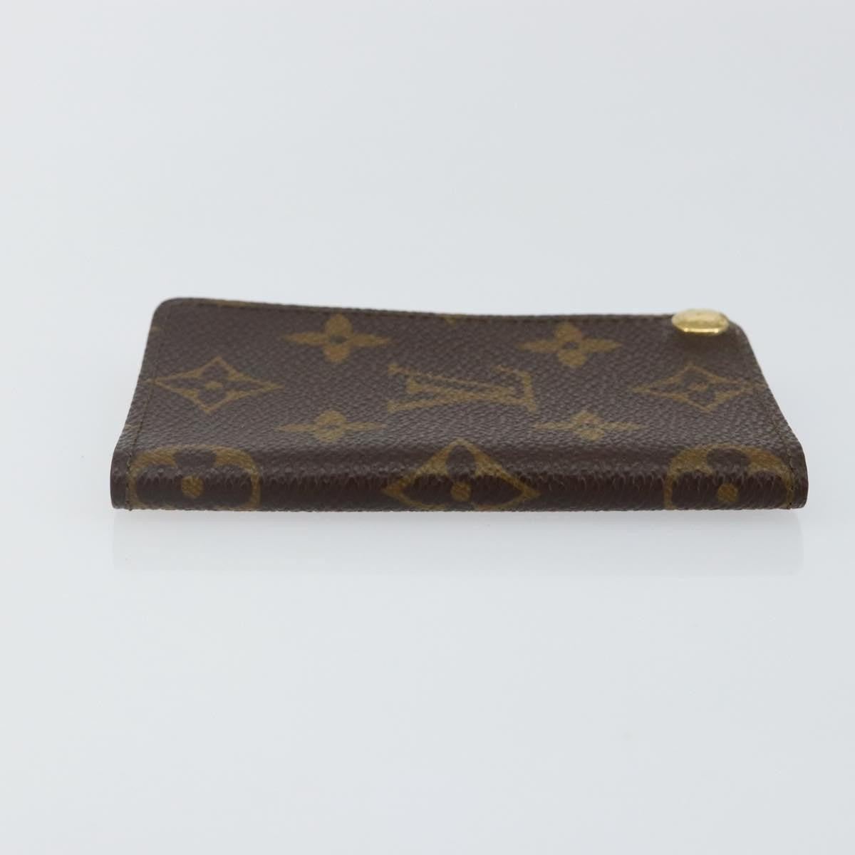 Louis Vuitton Porte Cartes Pression Card Case Monogram Canvas Brown Canvas Card Holders Accessory (Pre-Owned)