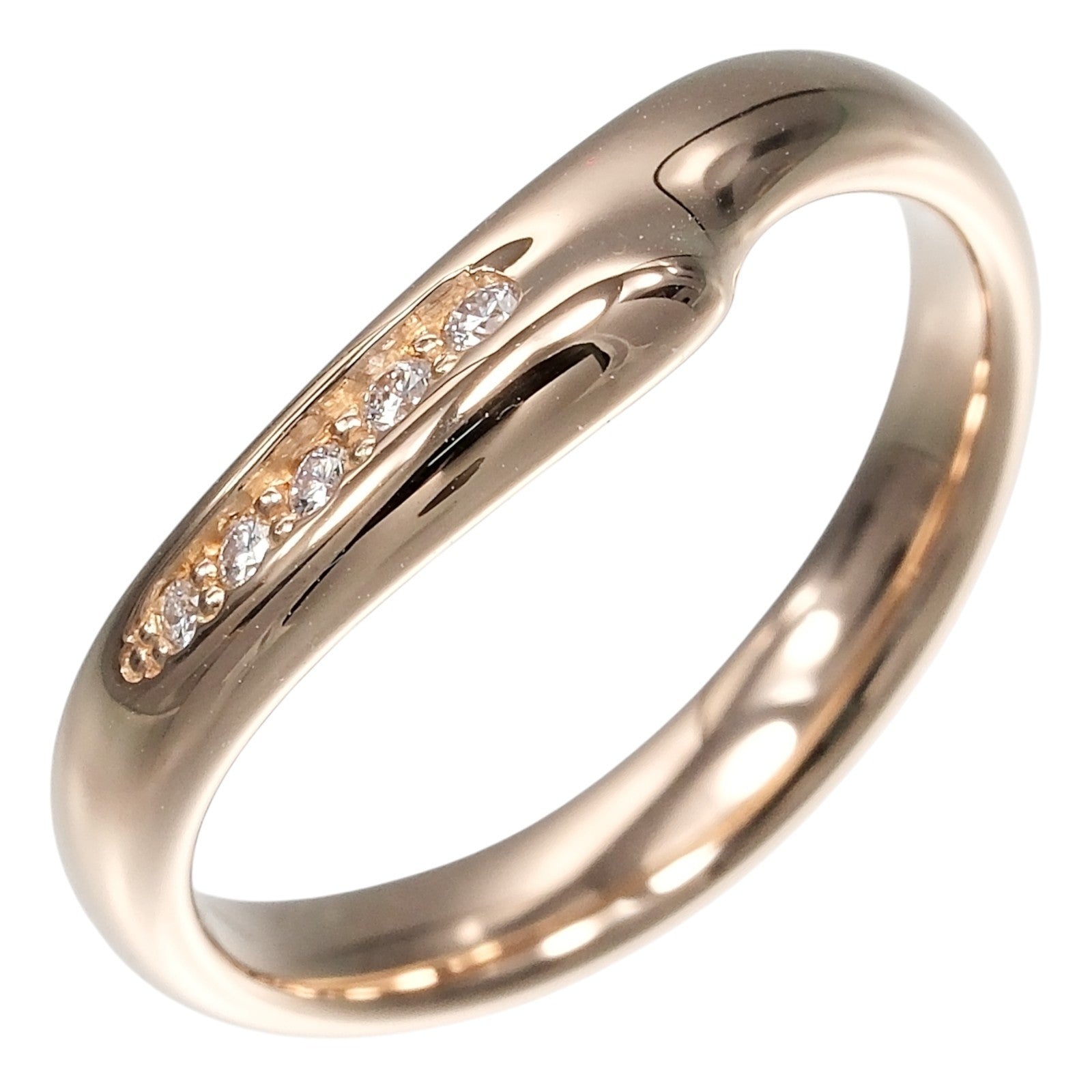Tiffany & Co. Elsa Peretti Band Rose Gold With Diamonds Gold Pink_Gold Ring Jewelry (Pre-Owned)