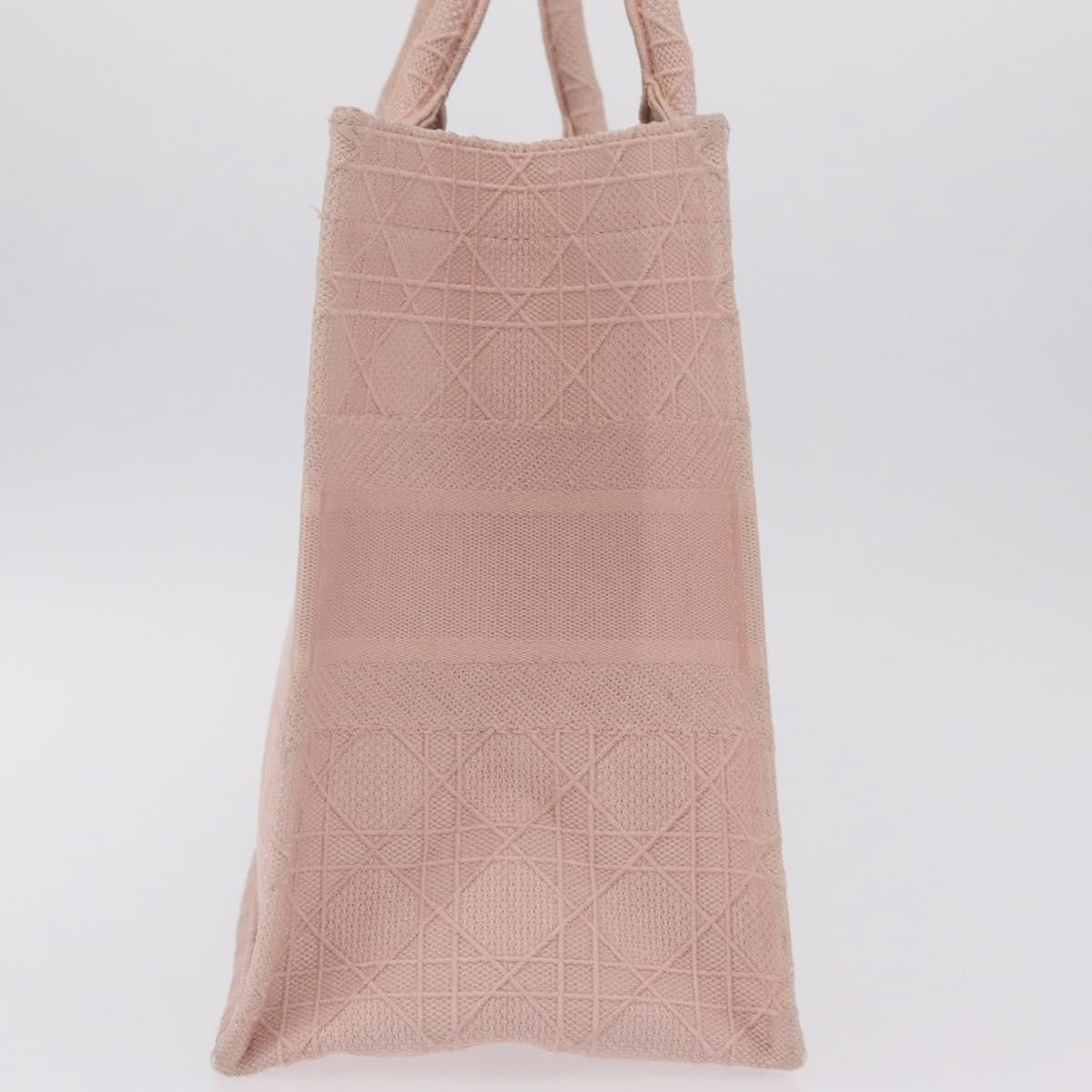 Christian Dior Book Cannage Embroidered Canvas Pink Canvas Tote Bag Bag (Pre-Owned)