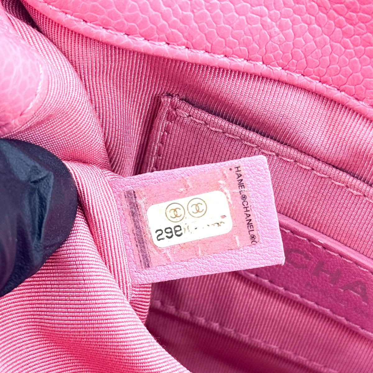 Chanel Classic Square Flap Clutch With Chain Quilted Caviar Pink Calfskin Clutche & Pouche Bag (Pre-Owned)