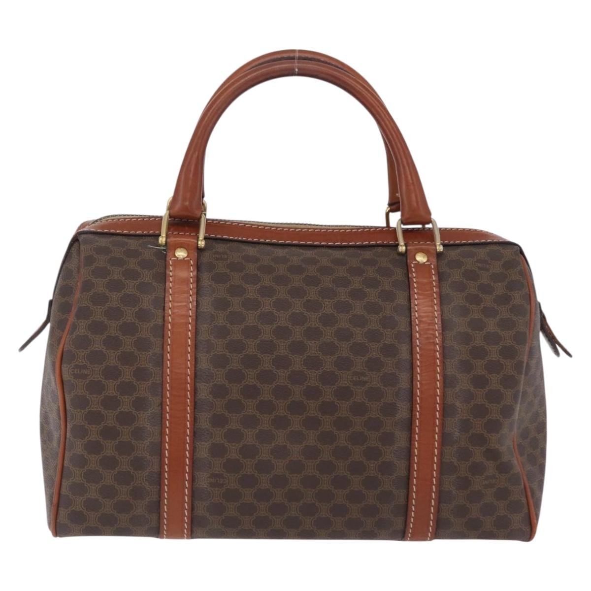 Celine Macadam Macadam With Leather Brown Canvas Tote Bag Bag (Pre-Owned)