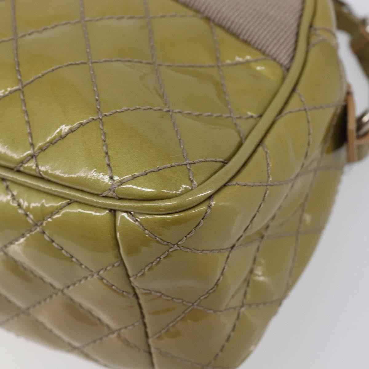 Salvatore Ferragamo Vala Patent Leather Green Patent_Leather Shoulder Bag Bag (Pre-Owned)