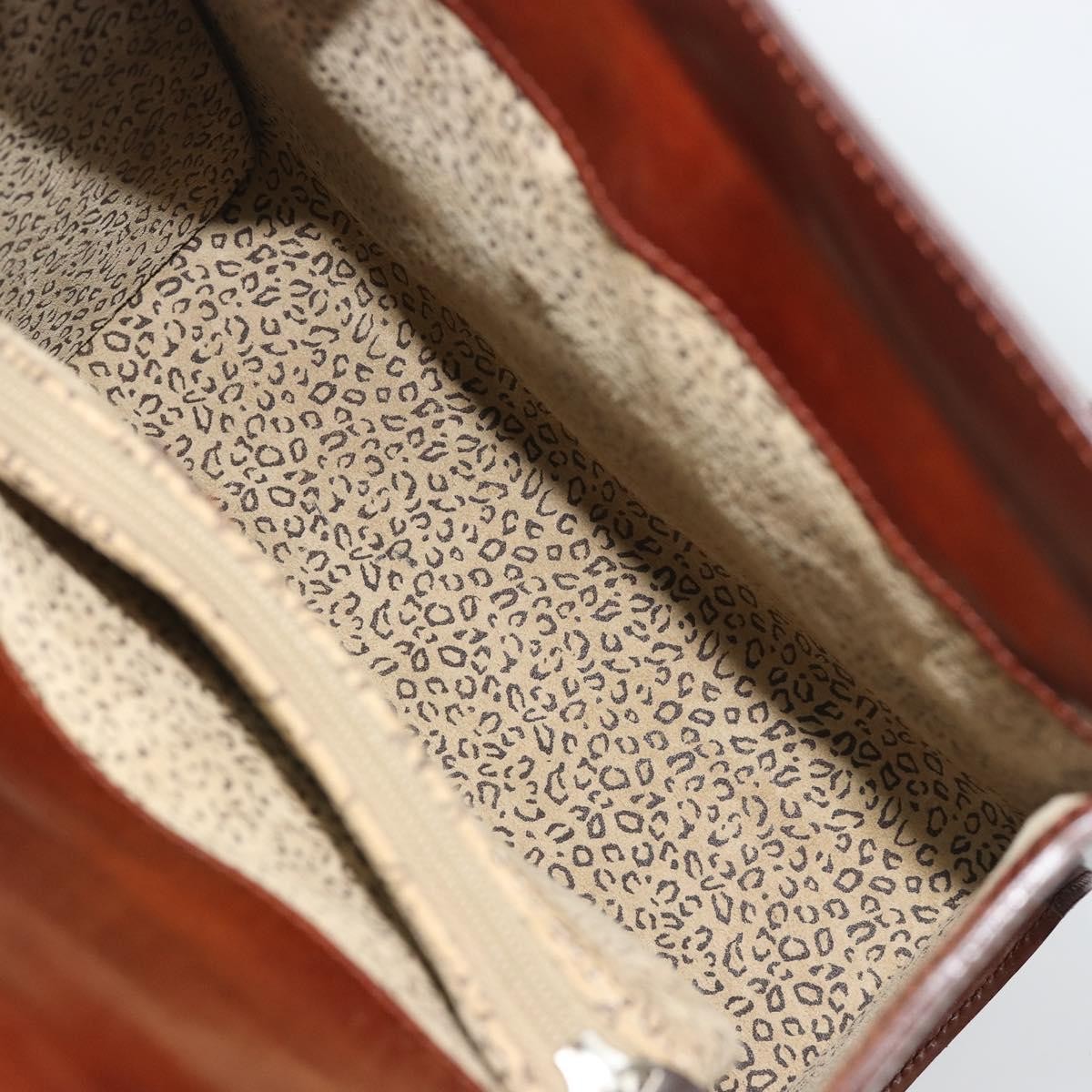 Cartier Panthère Leather Brown Patent_Leather Handbag (Pre-Owned)