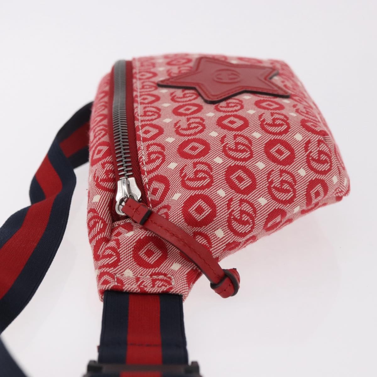 Gucci Children's Belt Printed Gg Coated Canvas Red Canvas Handbag (Pre-Owned)