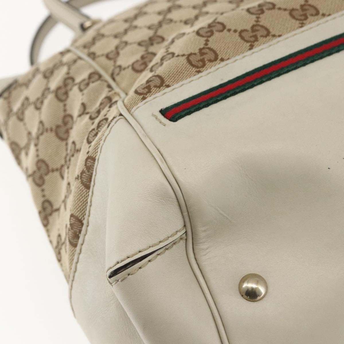 Gucci Mayfair Convertible Gg Canvas Beige Canvas Tote Bag Bag (Pre-Owned)