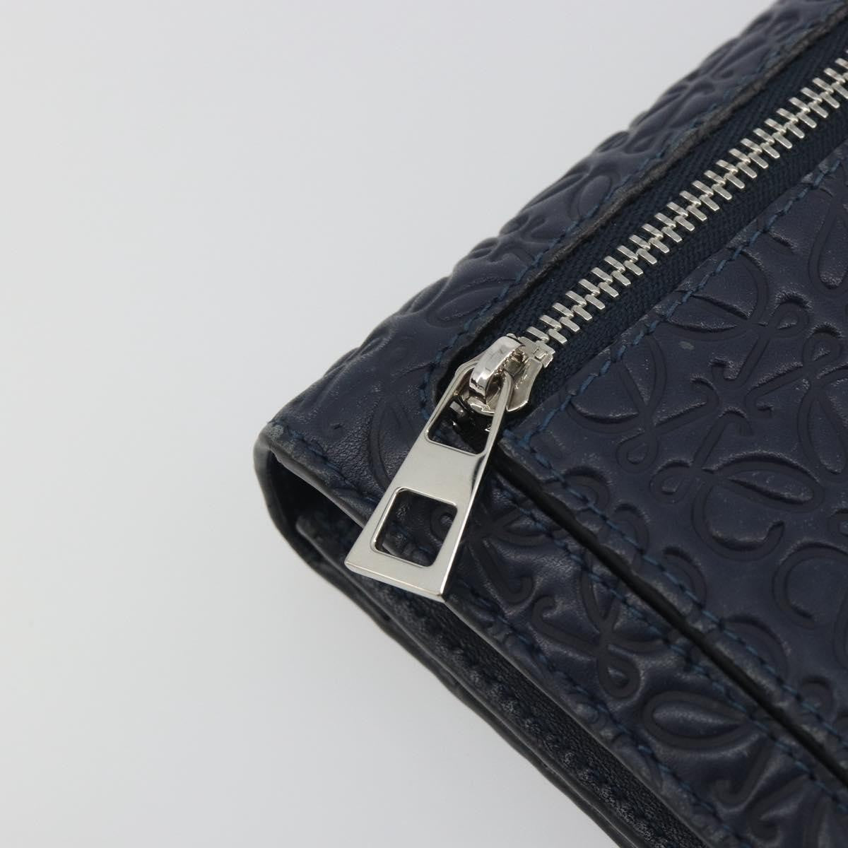 Loewe Anagram Leather Navy Leather Wallets Accessory (Pre-Owned)