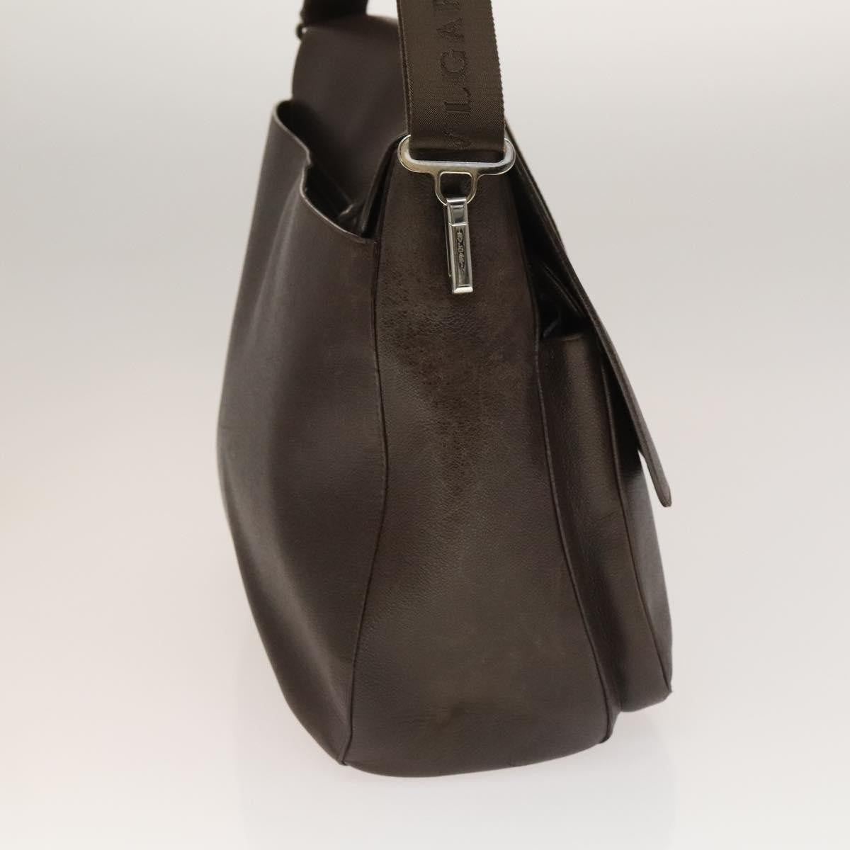 Bvlgari Flap Leather Brown Leather Shoulder Bag Bag (Pre-Owned)