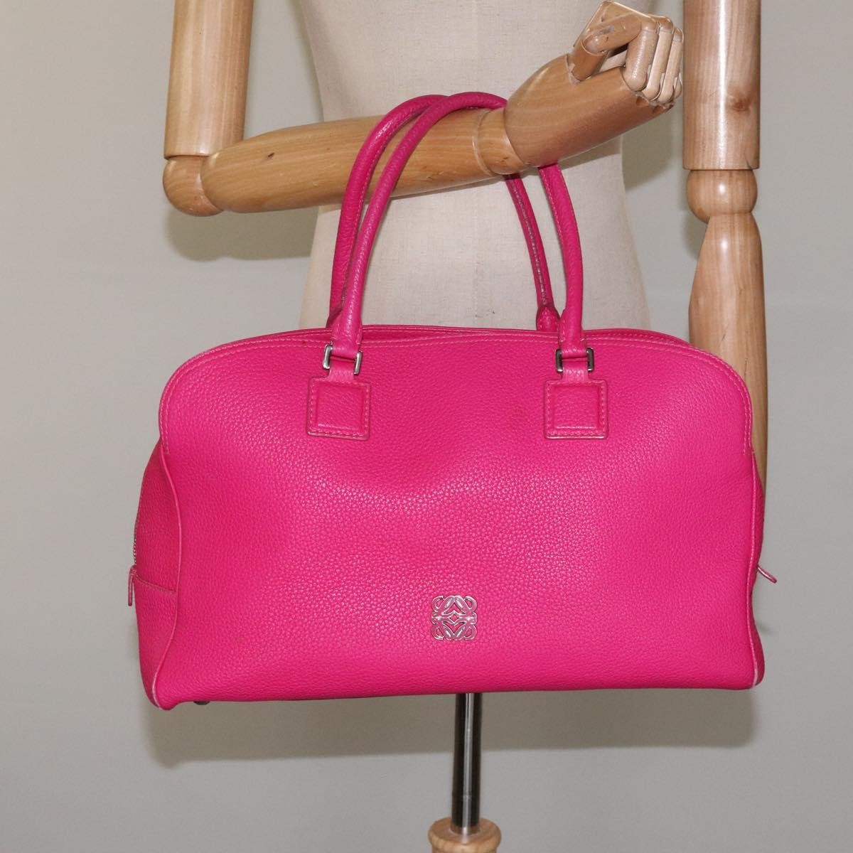Loewe Vintage Anagram Leather Pink Leather Handbag (Pre-Owned)
