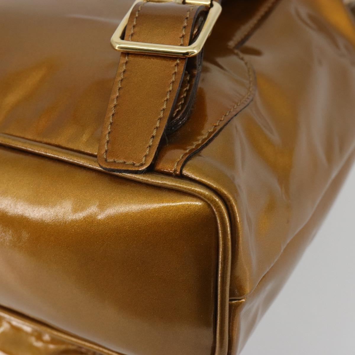 Gucci Vintage Bamboo Patent Gold Patent_Leather Backpack Bag (Pre-Owned)